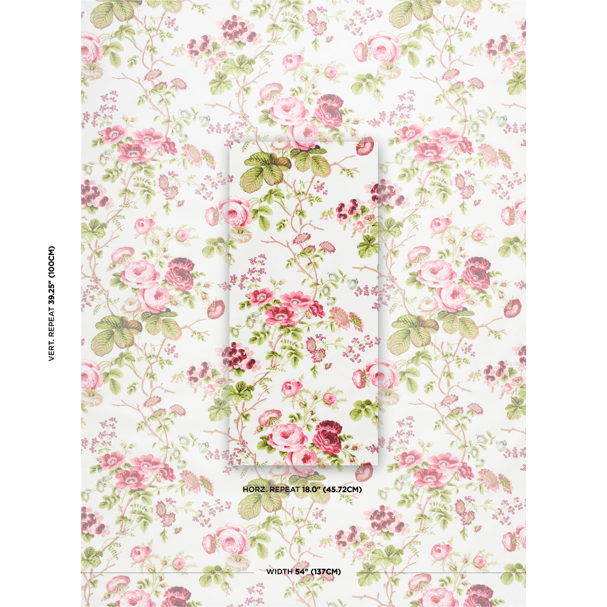 Schumacher Salisbury Chintz Garnet Fabric Sample 178151