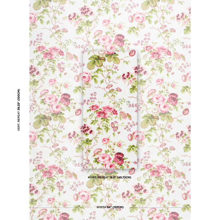 Schumacher Salisbury Chintz Garnet Fabric 178151