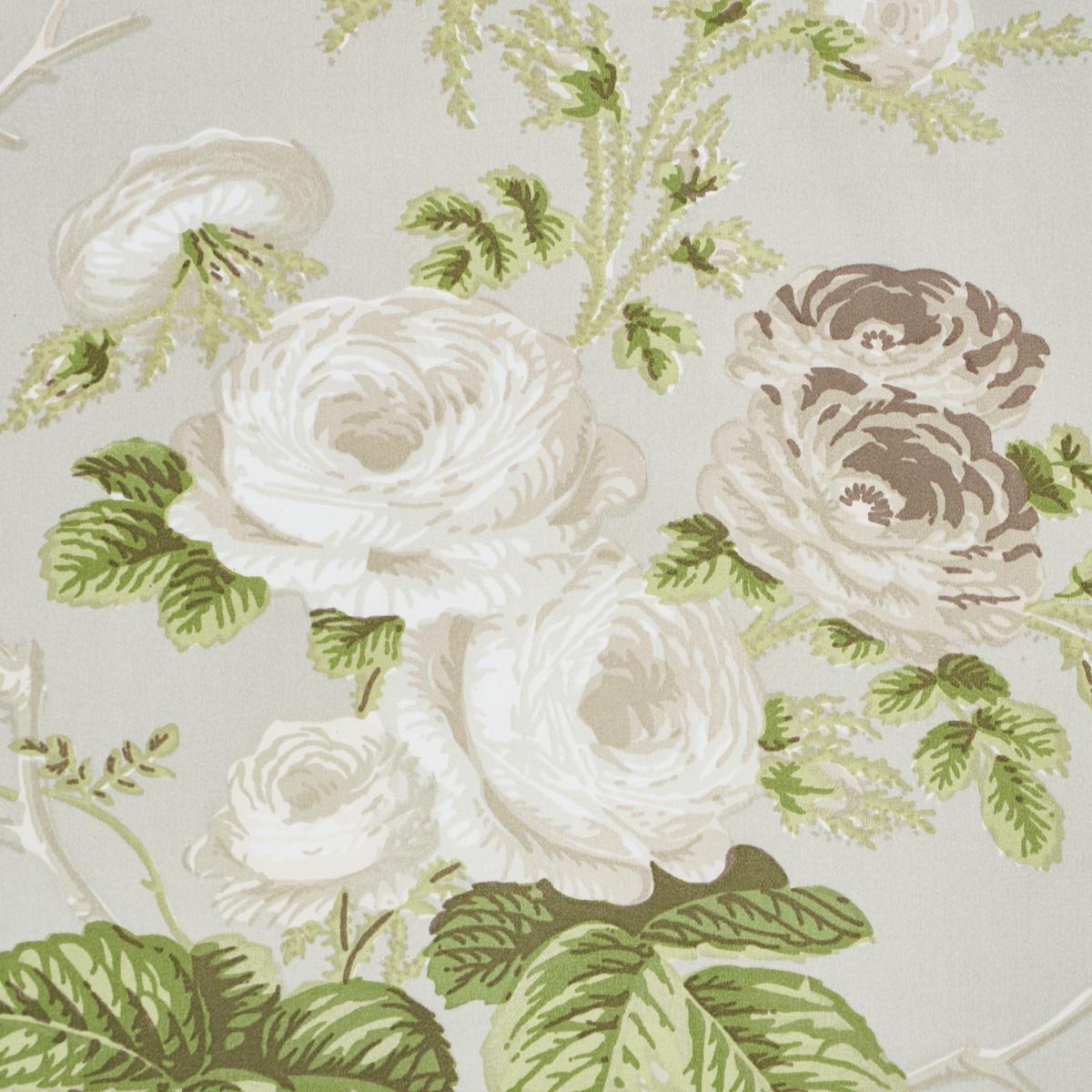 Schumacher Salisbury Chintz Taupe Fabric 178156