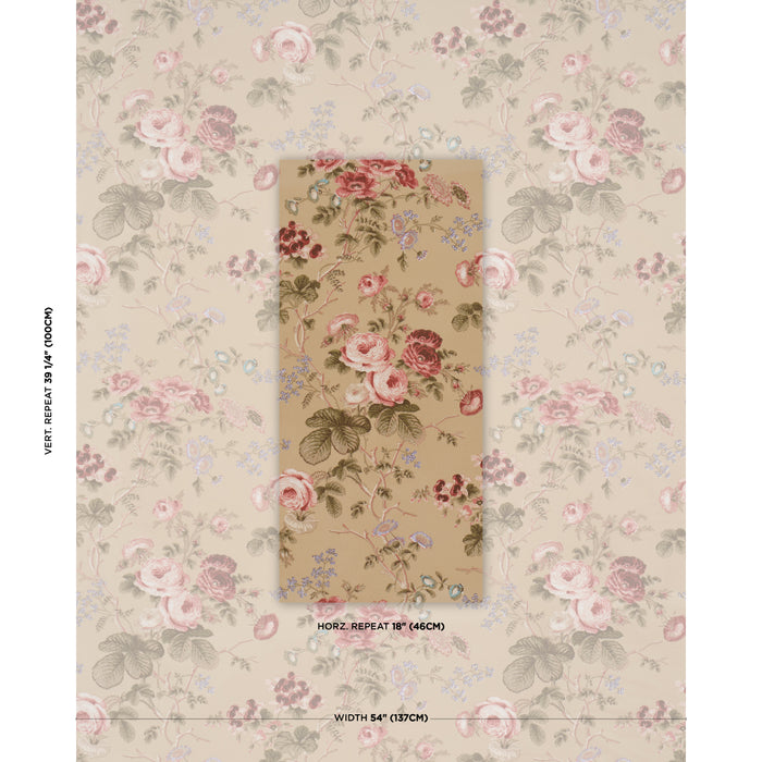 Schumacher Salisbury Chintz Tobacco Fabric 178158