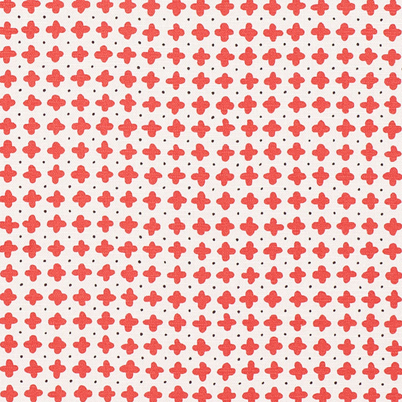 Schumacher Polka Red Fabric Sample 178241