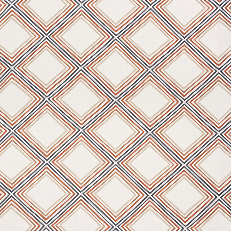 Schumacher Square Dance Brown Fabric Sample 178272