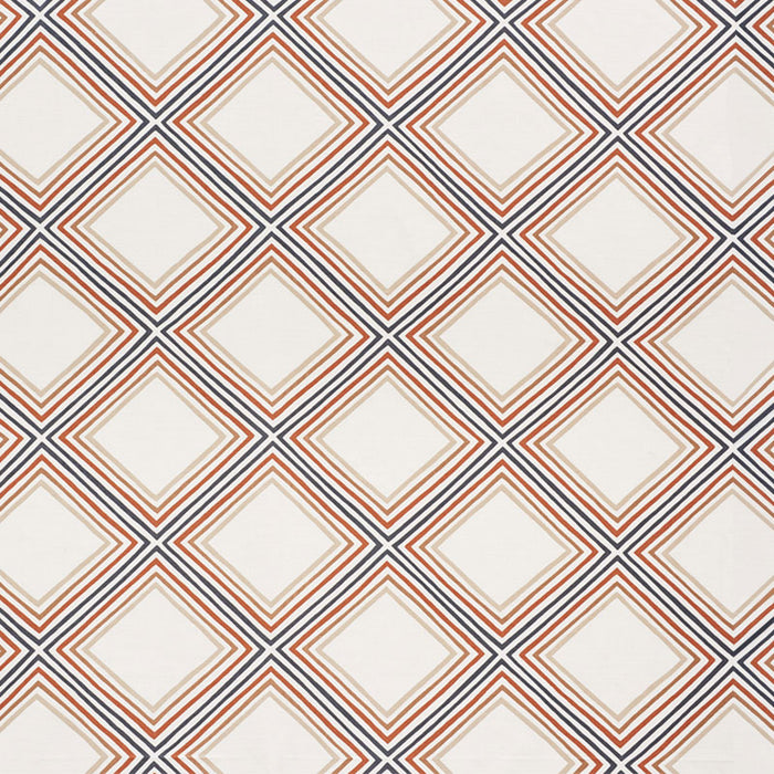 Schumacher Square Dance Brown Fabric Sample 178272