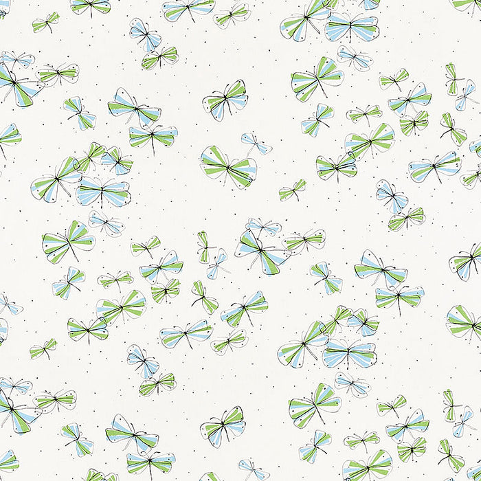 Schumacher Monarch's March Sky & Leaf Fabric 178280