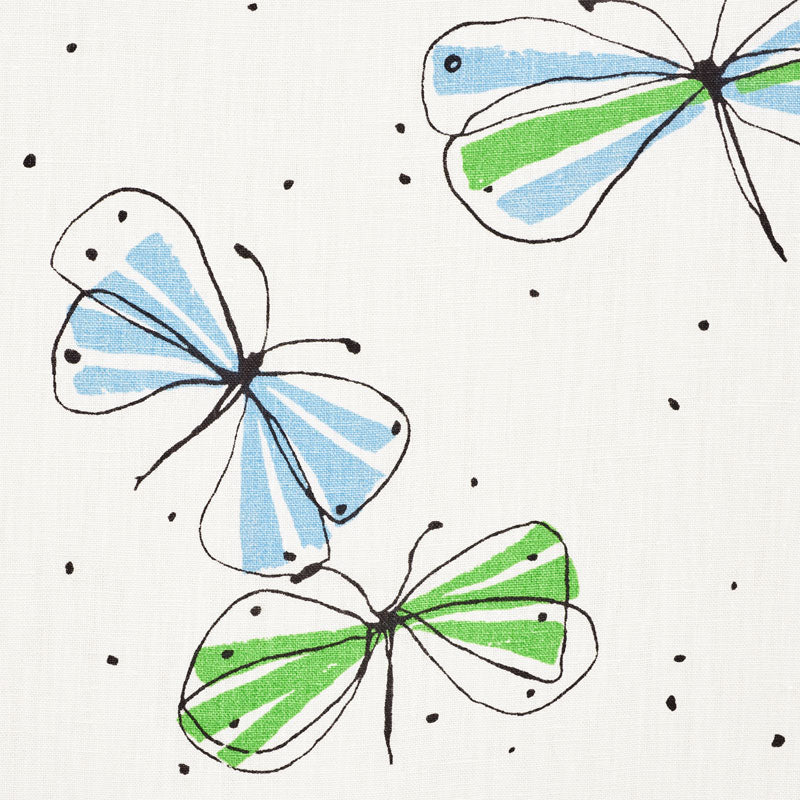 Schumacher Monarch's March Sky & Leaf Fabric Sample 178280