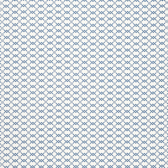 Schumacher Fretwork Flower Pacific Fabric 178310
