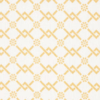 Schumacher Fretwork Flower Saffron Fabric 178311