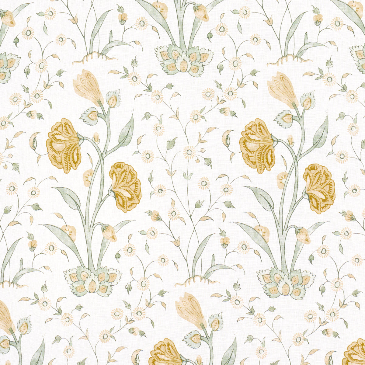 Schumacher Khilana Floral Marigold Fabric Sample 178333