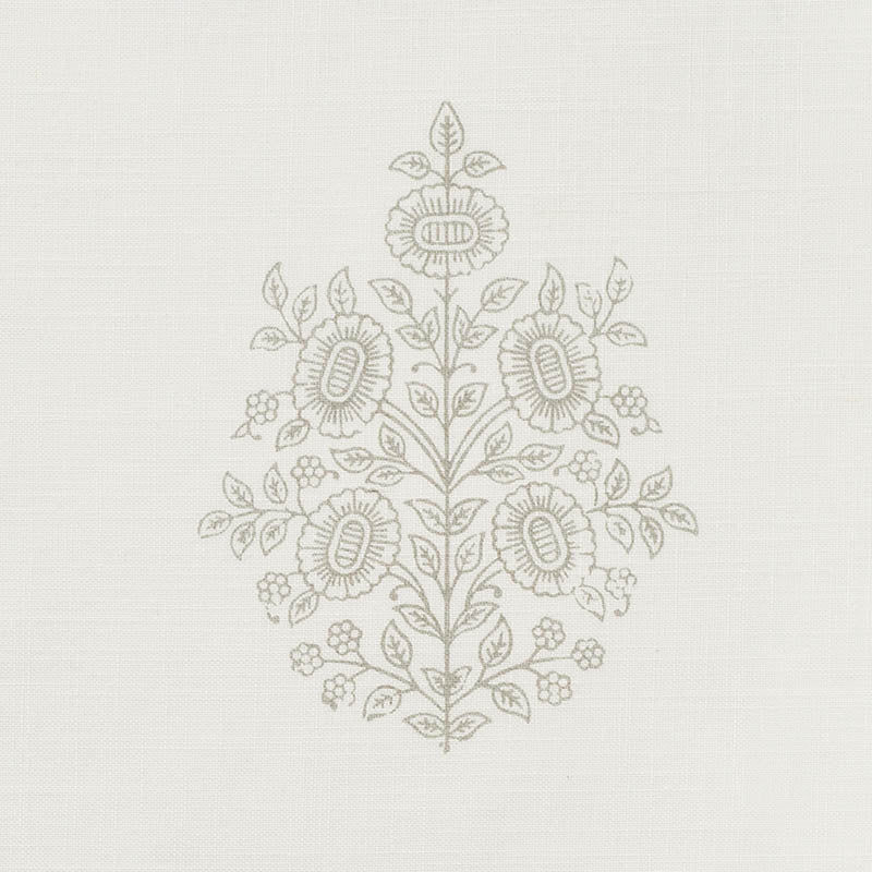 Schumacher Asara Flower Sheer Grey Fabric 178370