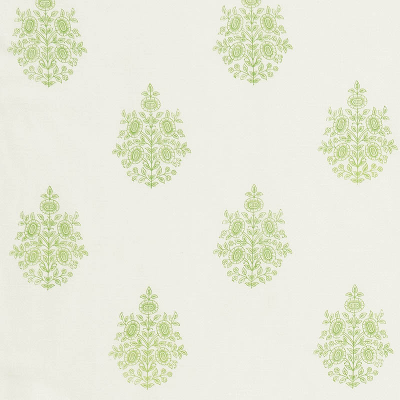Schumacher Asara Flower Sheer Green Fabric Sample 178371