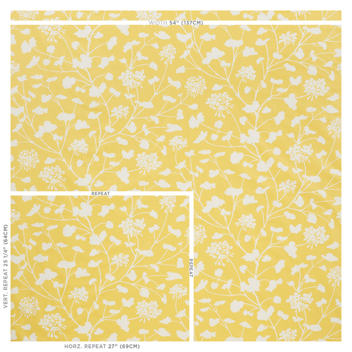 Schumacher Pennick Chintz Yellow Fabric 178540