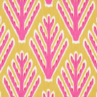 Schumacher Bodhi Tree Yellow & Pink Fabric 178560