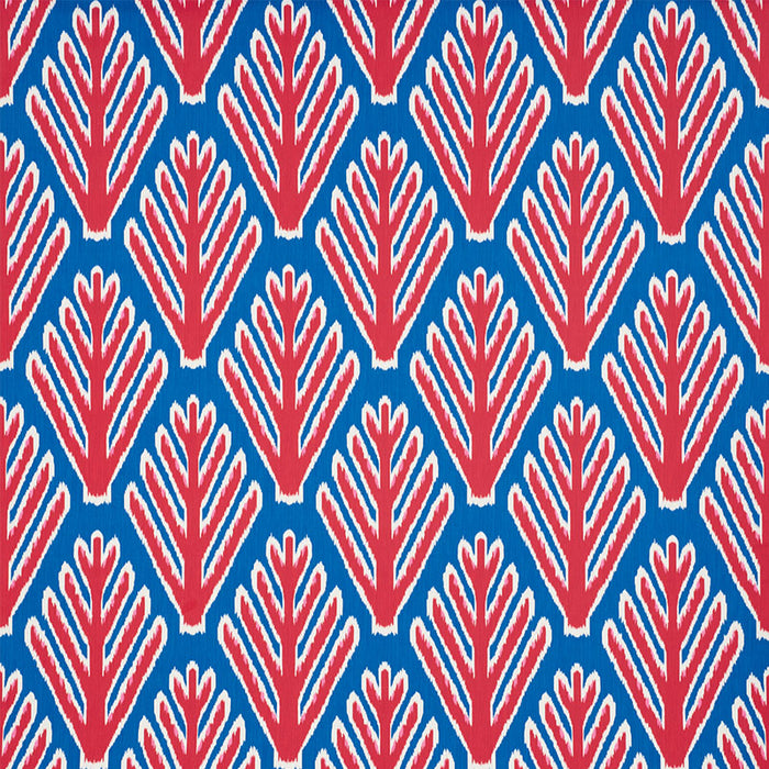 Schumacher Bodhi Tree Blue & Red Fabric 178561