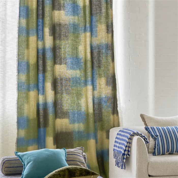Designers Guild Carres Ombres Moss Fabric Sample FDG3296-02