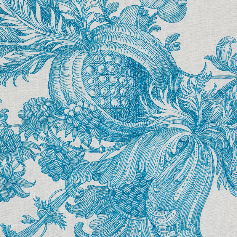 Schumacher San Cristobal Toile Peacock 178731 Fabric | 40% Off (Samples)