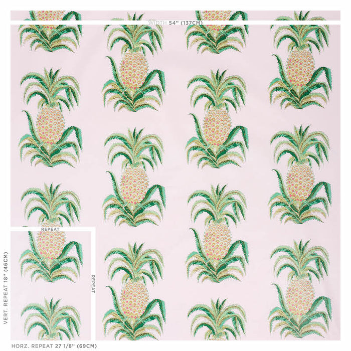 Schumacher Pineapples Chintz Blush Fabric 178802