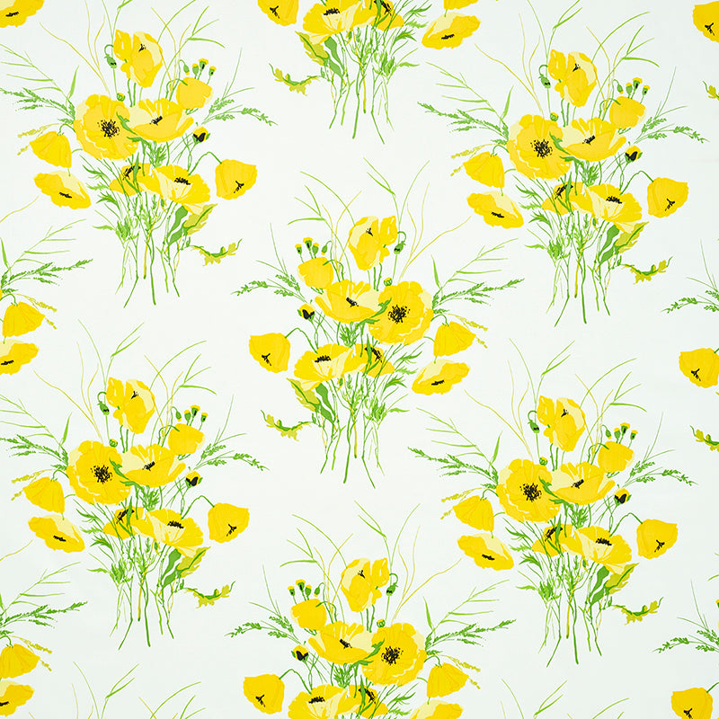 Schumacher Joni Chintz Yellow Fabric Sample 179060