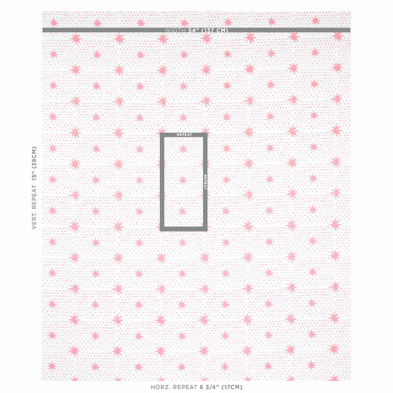 Schumacher Spot & Star Pink Fabric Sample 179162