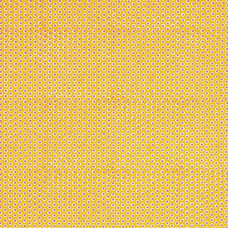 Schumacher Tuk Tuk Hand Block Print Yellow Fabric Sample 179221