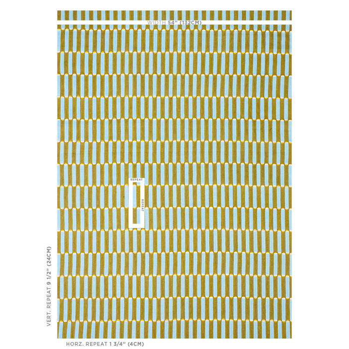 Schumacher Luna Hand Block Print Khaki Fabric 179282