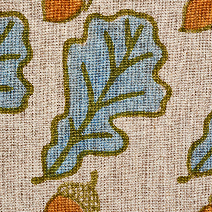 Schumacher Oak Hand Block Print Blue Fabric Sample 179311