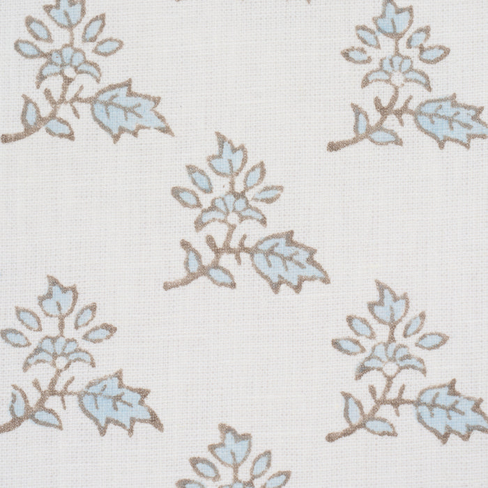 Schumacher Torbay Hand-Block Print Sky Fabric 179333