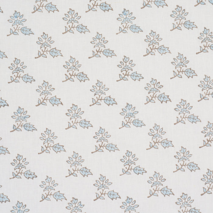 Schumacher Torbay Hand-Block Print Sky Fabric 179333