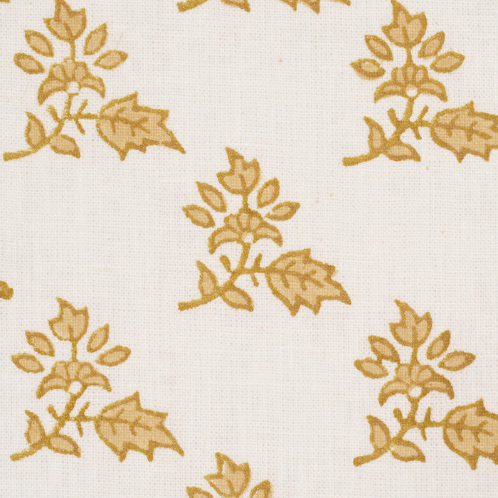 Schumacher Torbay Hand-Block Print Yellow Fabric 179334