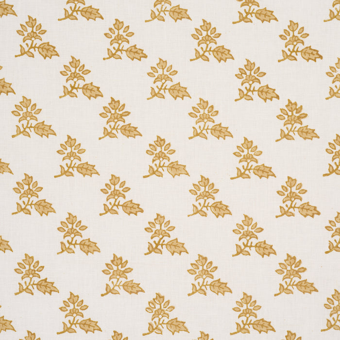 Schumacher Torbay Hand-Block Print Yellow Fabric Sample 179334