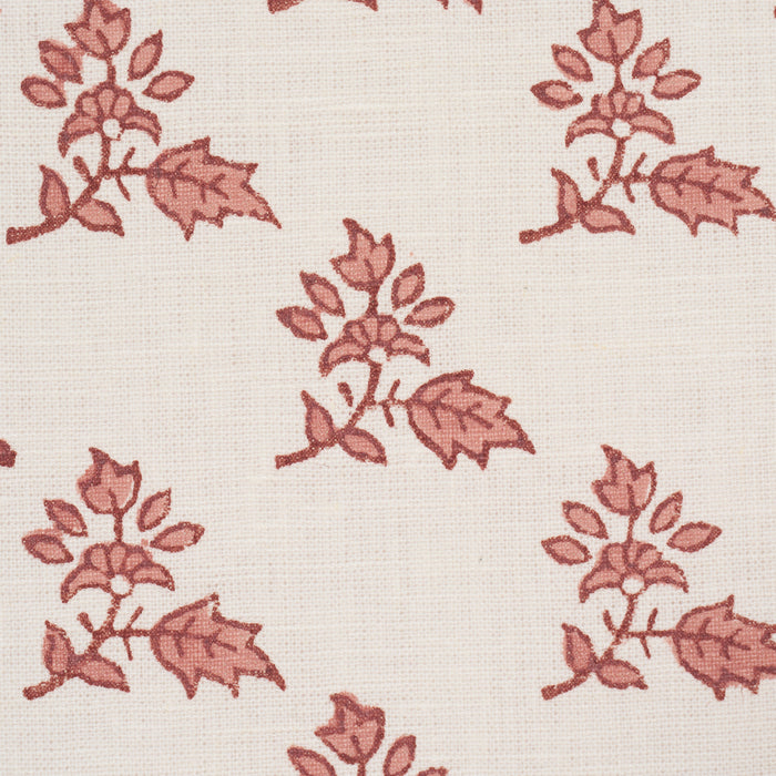Schumacher Torbay Hand-Block Print Persimmon Fabric Sample 179335