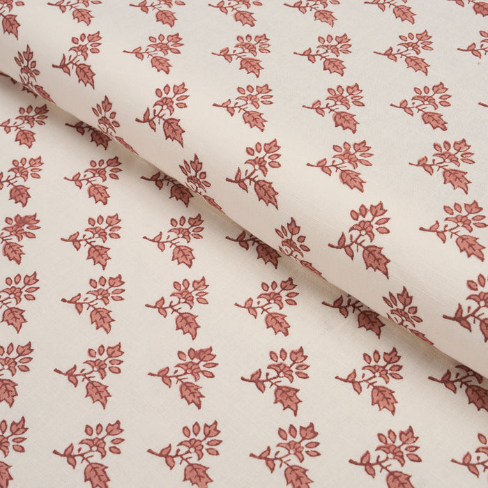 Schumacher Torbay Hand-Block Print Persimmon Fabric 179335