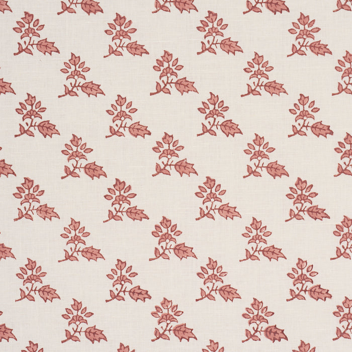 Schumacher Torbay Hand-Block Print Persimmon Fabric Sample 179335