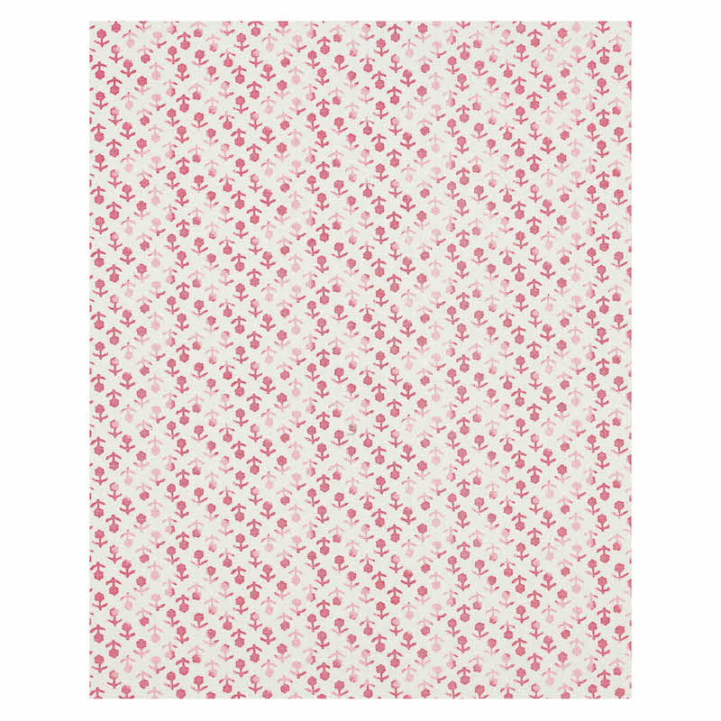Schumacher Beatriz Handprint Pink Fabric Sample 179350