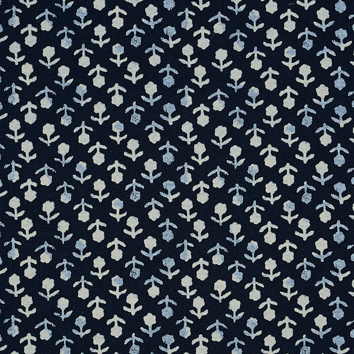Schumacher Beatriz Handprint Indigo Fabric 179351