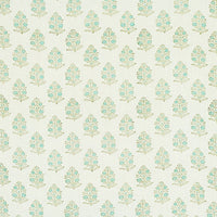 Schumacher Aditi Hand Blocked Print Green Fabric 179361