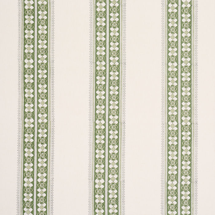 Schumacher Amira Hand-Block Print Green Fabric 179373