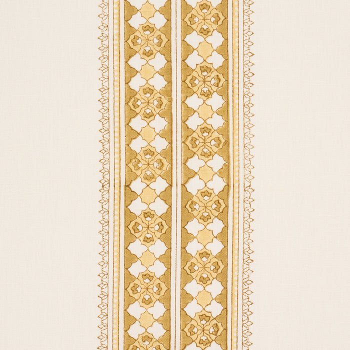 Schumacher Amira Hand-Block Print Ochre Fabric 179374