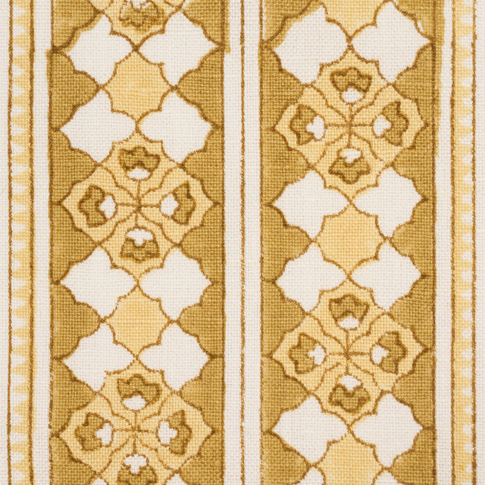 Schumacher Amira Hand-Block Print Ochre Fabric 179374