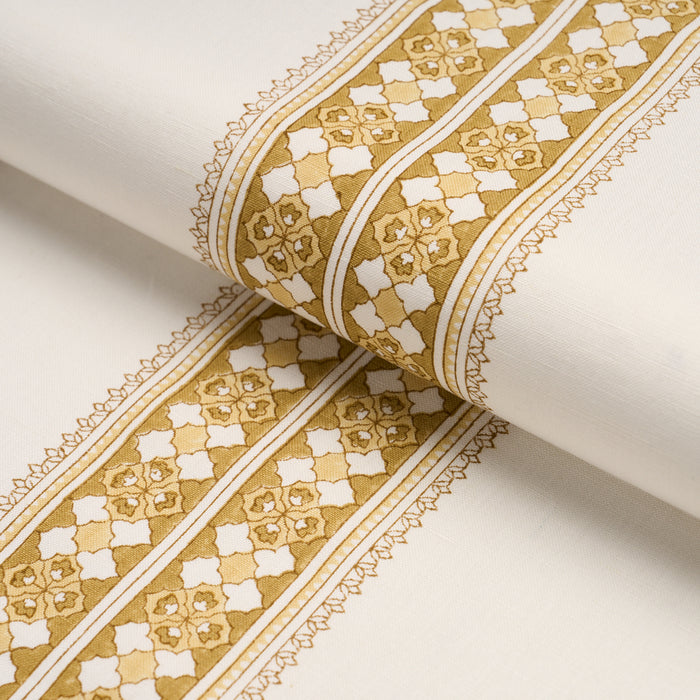 Schumacher Amira Hand-Block Print Ochre Fabric 179374