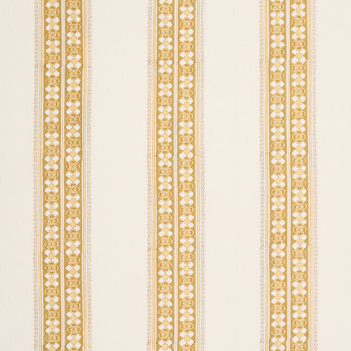 Schumacher Amira Hand-Block Print Ochre Fabric Sample 179374