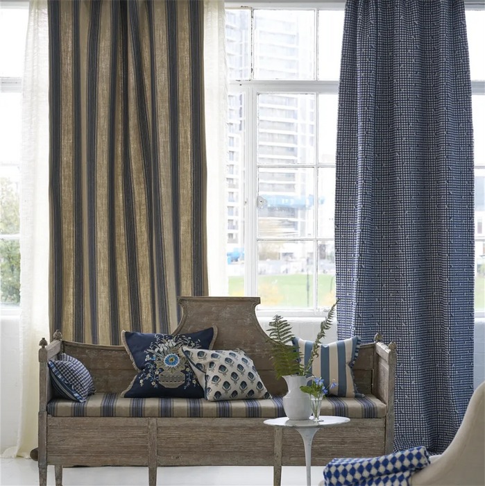 Designers Guild Toile Vichy Indigo Fabric FDG3295-01