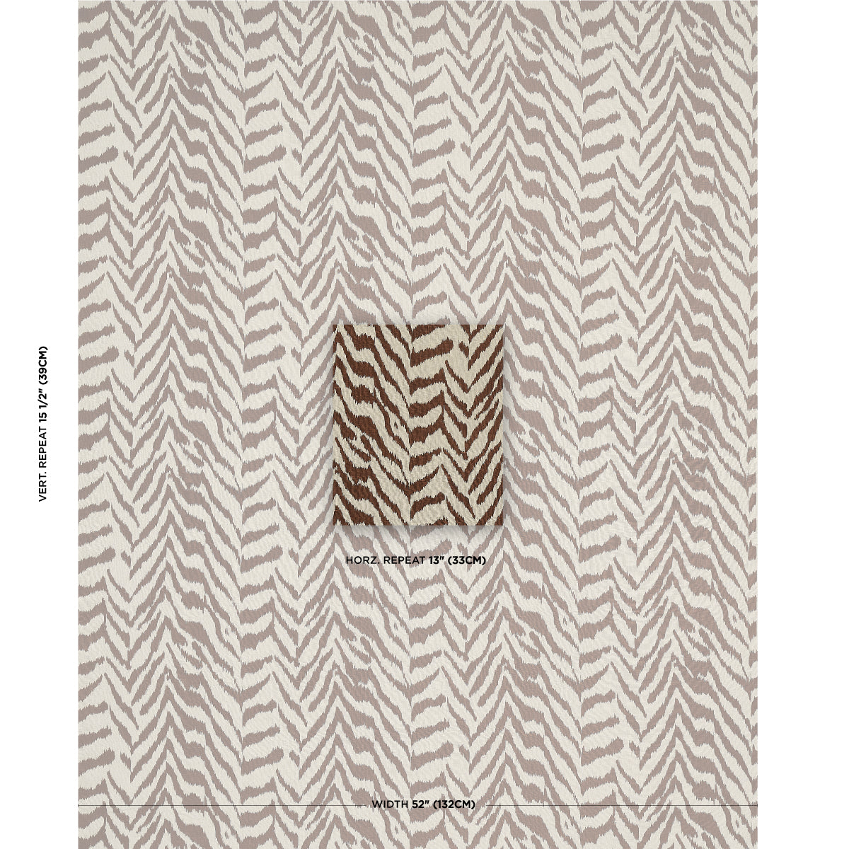 Schumacher Quincy Hand Print Safari Fabric Sample 179413