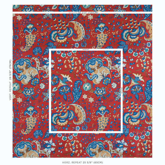 Schumacher Majorelle Velvet Red Fabric Sample 179421