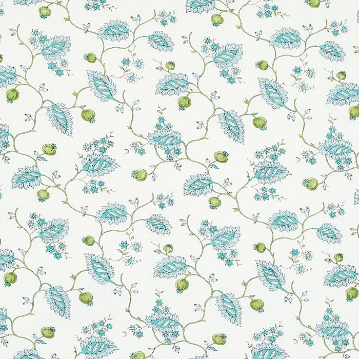 Schumacher Maryam Vine Peacock Fabric Sample 179451