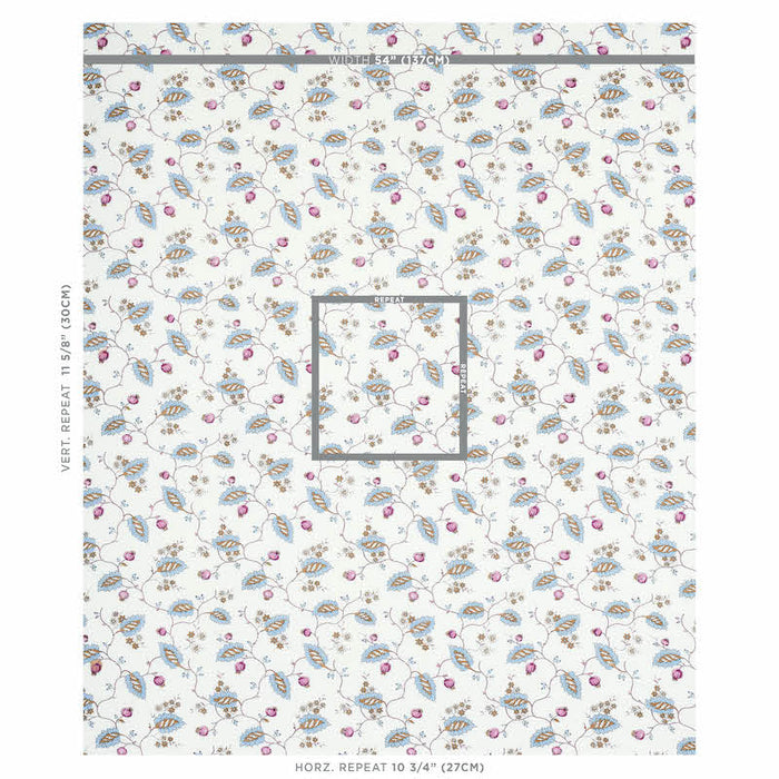Schumacher Maryam Vine Sky & Plum Fabric 179452