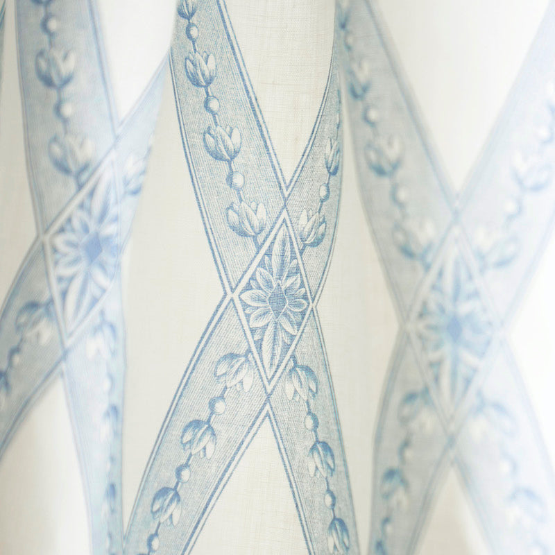 Schumacher Les Losanges Toile Sky Fabric Sample 179460