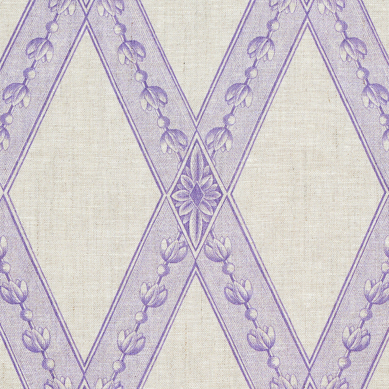 Schumacher Les Losanges Toile Iris Fabric 179462