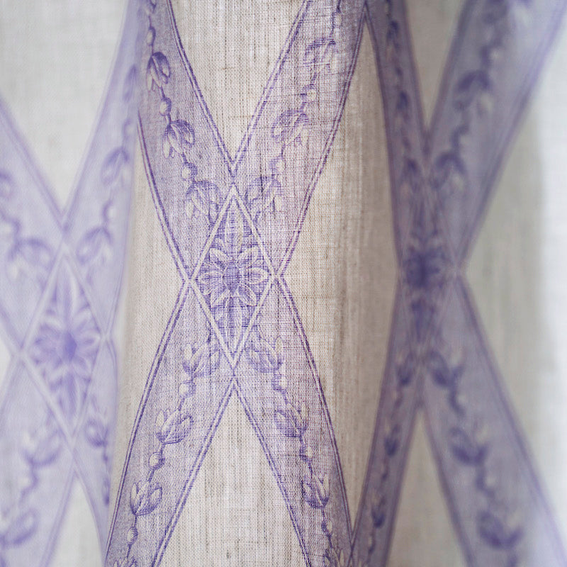 Schumacher Les Losanges Toile Iris Fabric Sample 179462