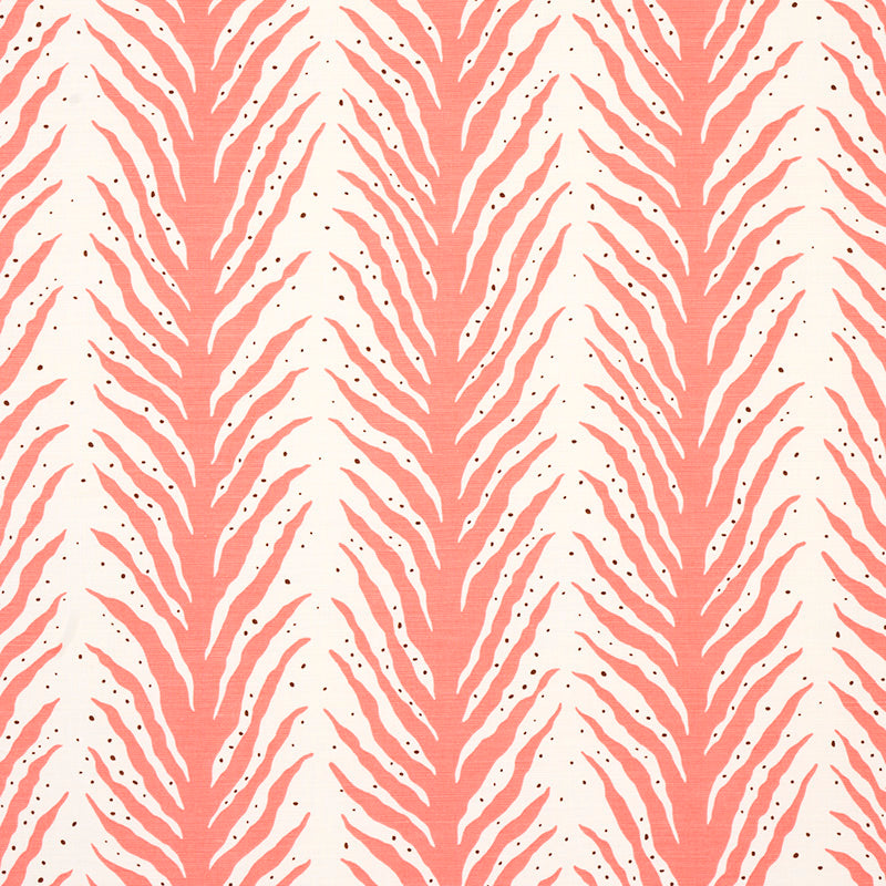 Schumacher Creeping Fern Print Coral Fabric 179482