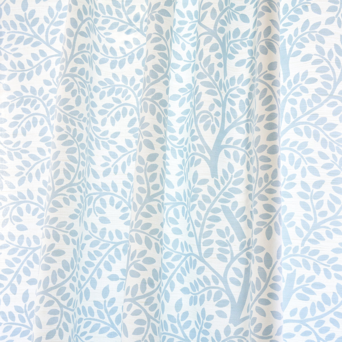 Schumacher Temple Garden II Sky On Ivory Fabric 179503